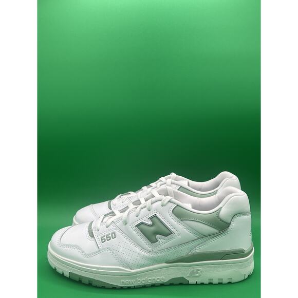 New Balance 550 “White Mint Green” Size 12 OG Box White Leather (BB550FS1) - Picture 3 of 7